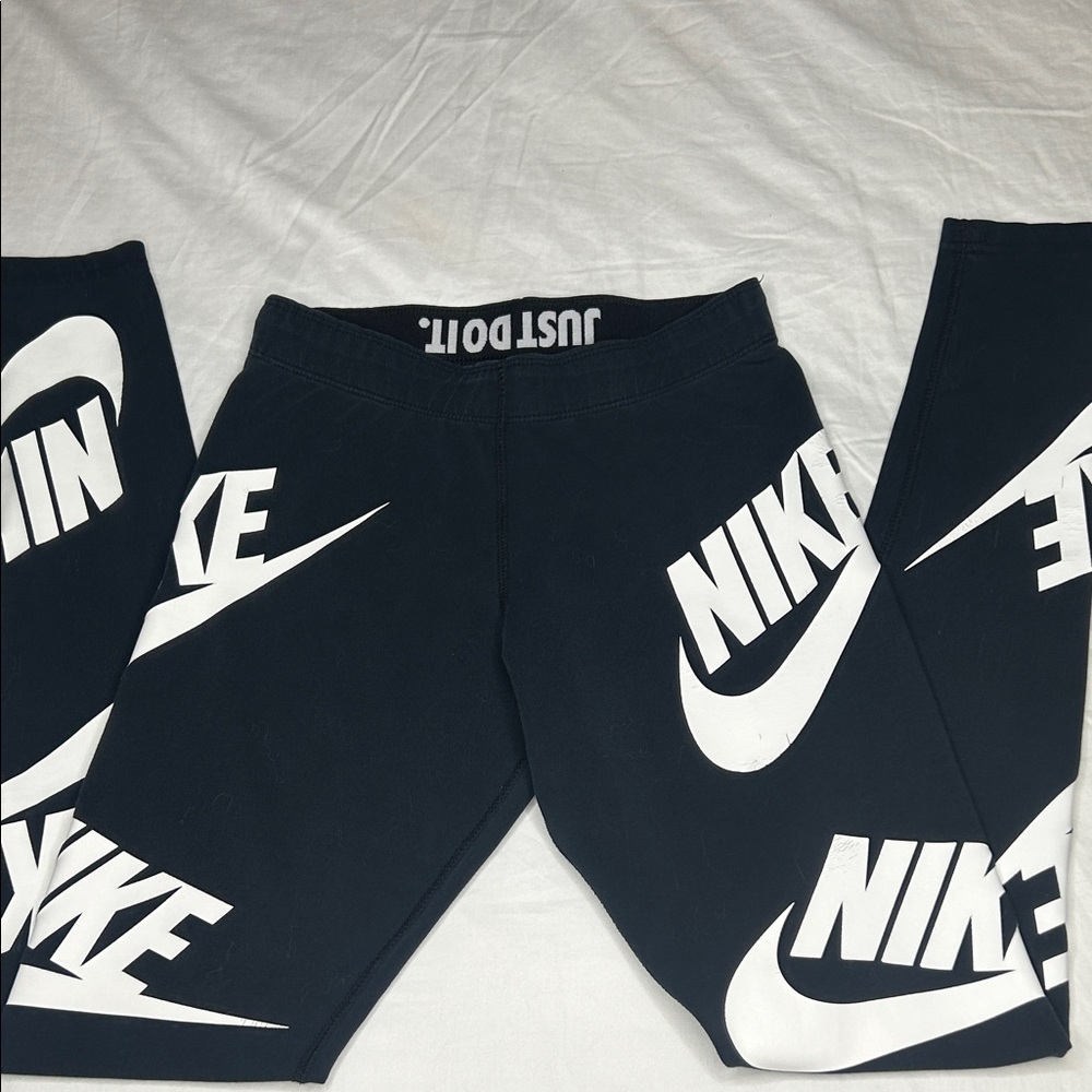 Nike Black Leggings with White Logo